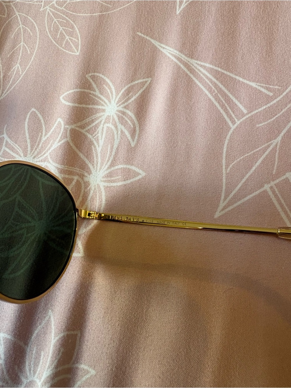 Celine Round Metal Sunglasses in Gold with Smoke Lenses - Unisex - Picture 9 of 10